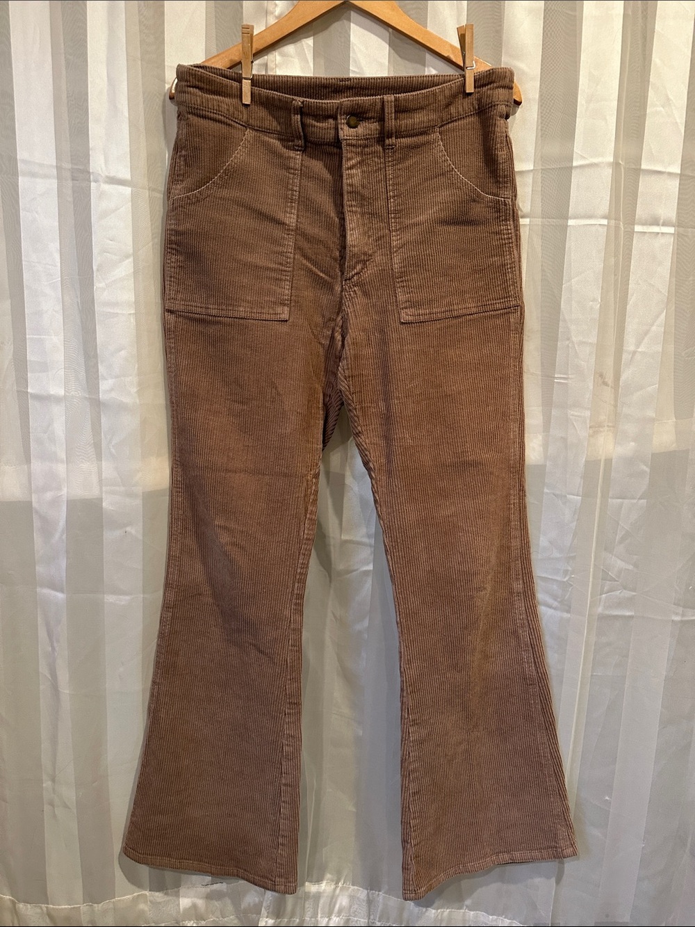 Women's Brown Corduroy Wide-Leg Jeans